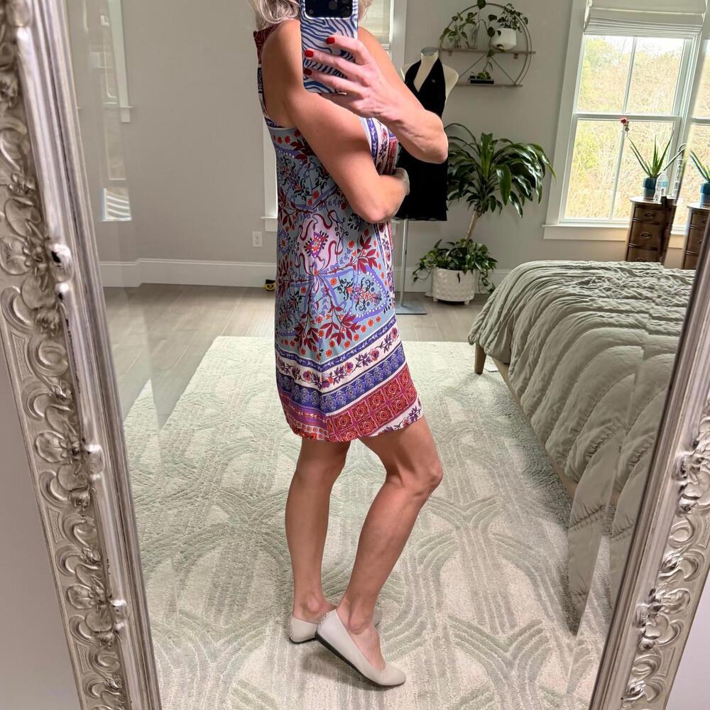 Abbetine Sleeveless Patterned Mini Shift Dress Si… - image 9